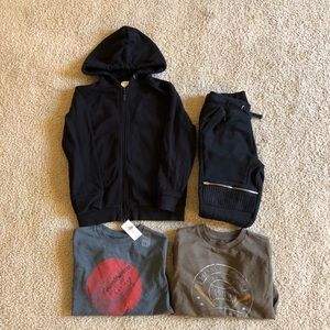 Zara hoodie and jogger pant. 2 Gap tops